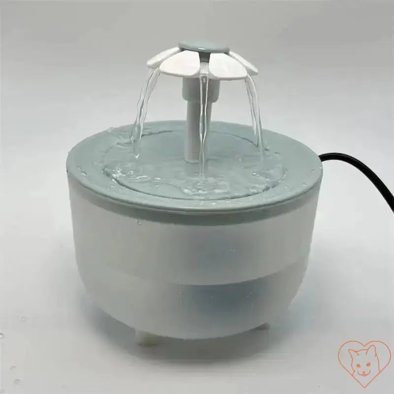 1.2L pets water fountain with flower-shaped spout, providing clean, circulating water for cats.