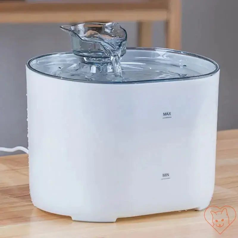 2.2L Cat Water Fountain with cat ear design, clear water flowing, USB-powered for pet hydration.