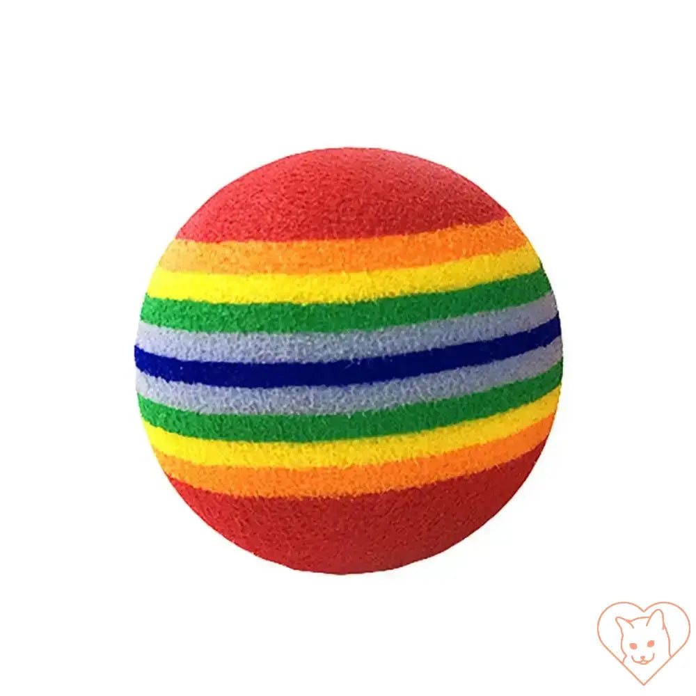 Colorful Rainbow Cat Fetch Ball made from EVA material, ideal for indoor play and teething relief for cats.
