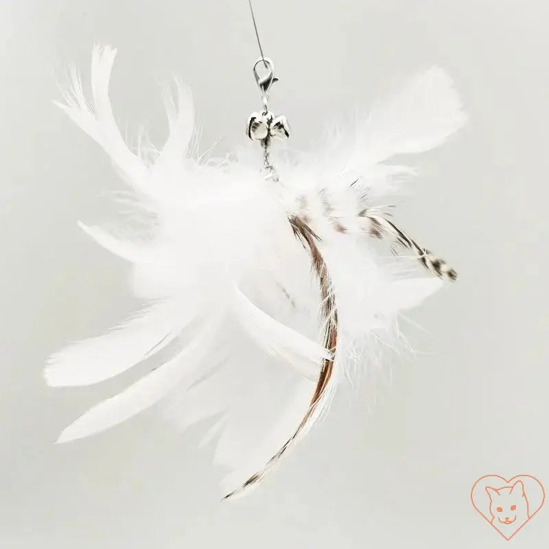 Hands-Free Feather Cat Wand with colorful feathers for interactive cat play, designed for hands-free fun and engagement.