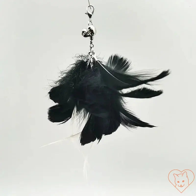 Hands-Free Feather Cat Wand with colorful feathers and bell for interactive playtime with cats.