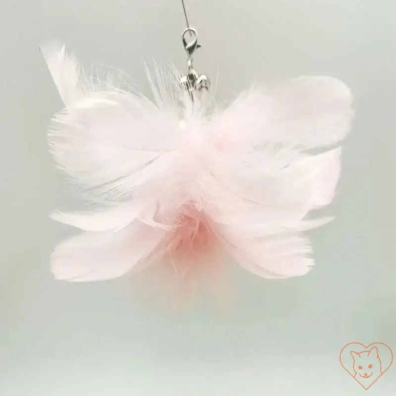 Pink decorative feathers for cat toys, ideal for engaging play and stimulating natural instincts.