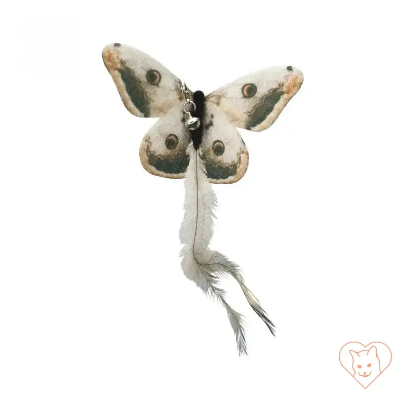 Hands-free cat wand attachment featuring a colorful butterfly and feather, perfect for interactive playtime.