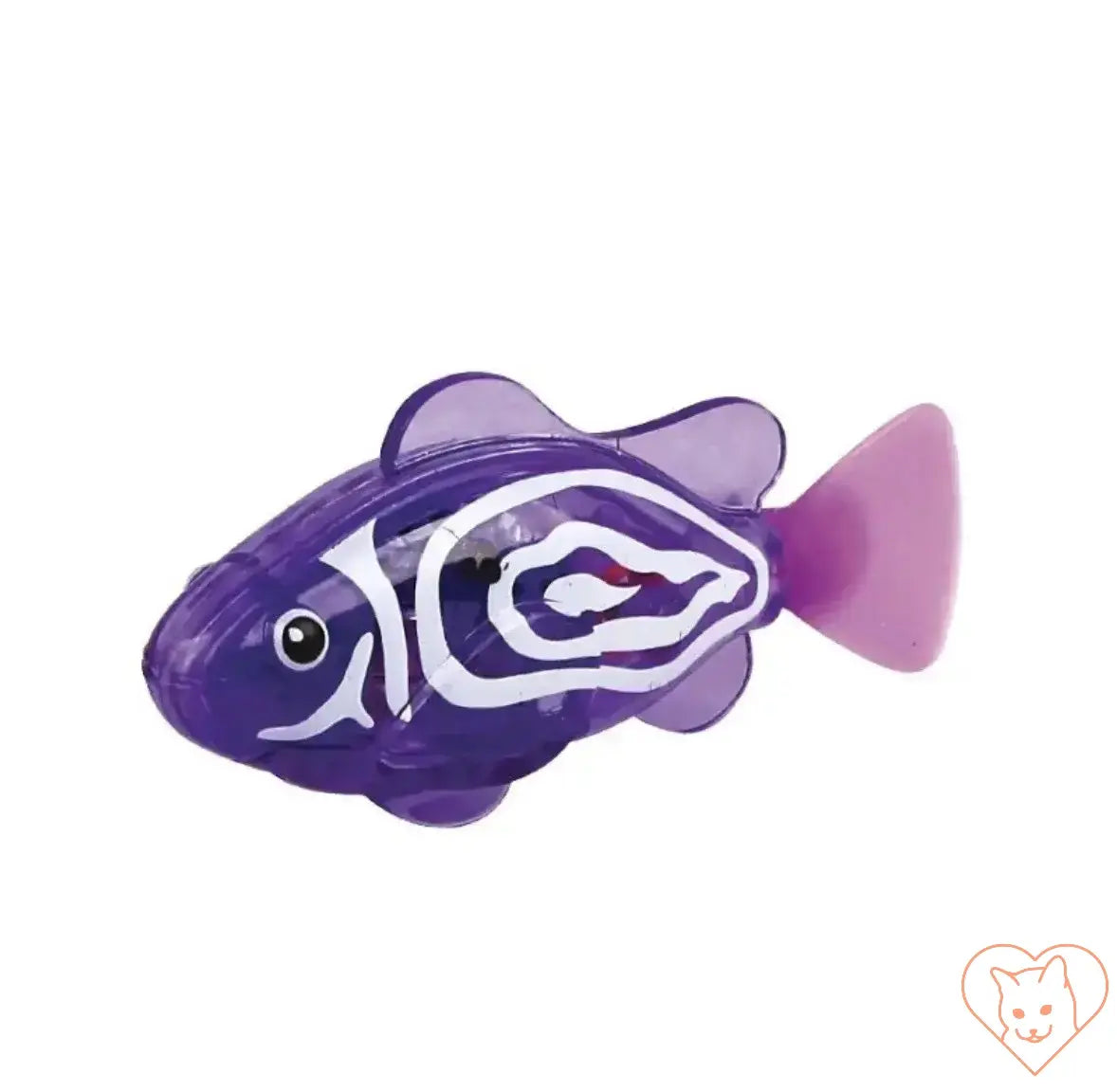 Interactive LED Robo Fish Cat Toy in purple, designed for engaging and entertaining cats with realistic movements.