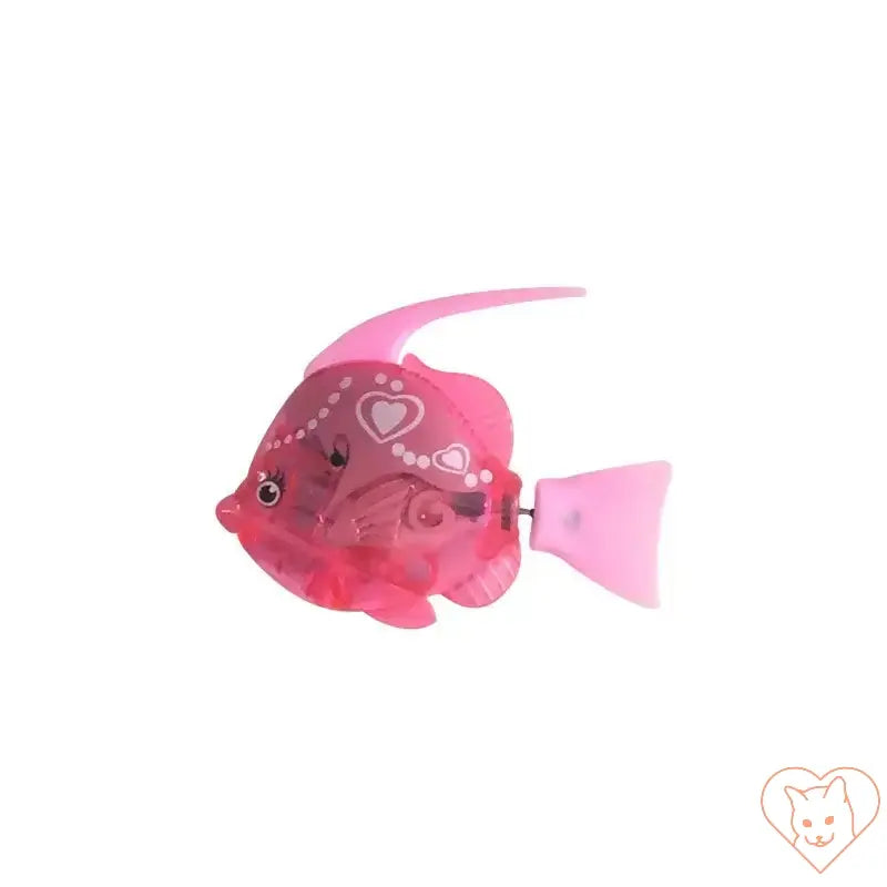Interactive LED Robo Fish Cat Toy, pink robotic fish with vibrant lights for cat playtime.