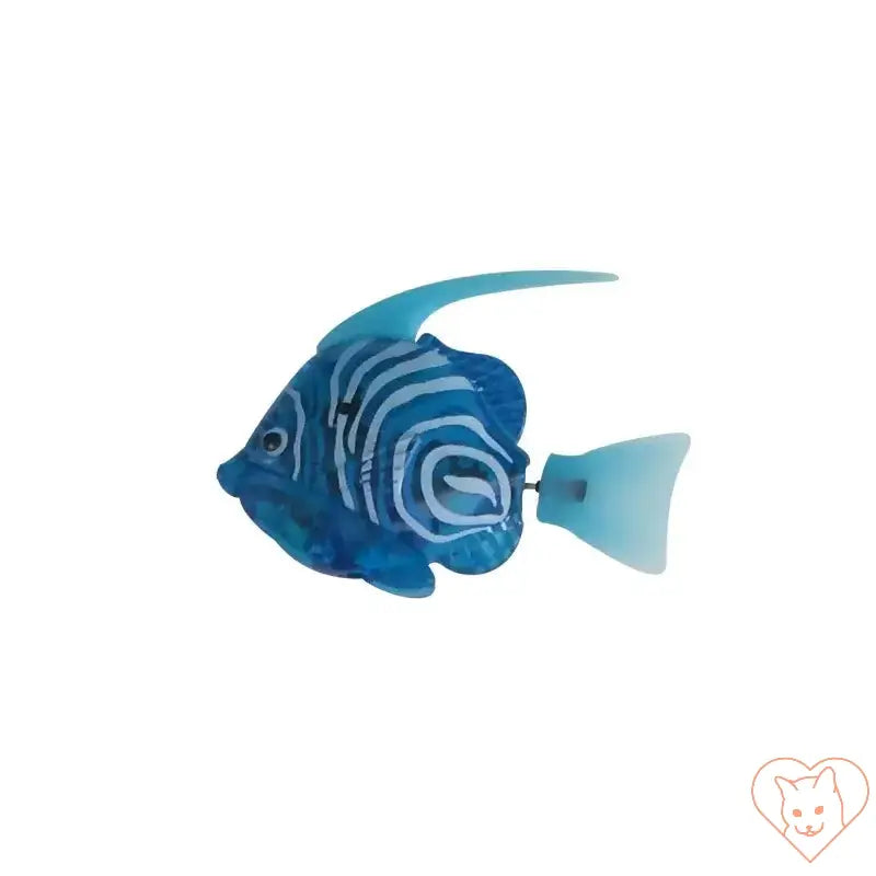 Interactive LED Robo Fish Cat Toy for playful cats, mimics real fish movements, vibrant blue design.