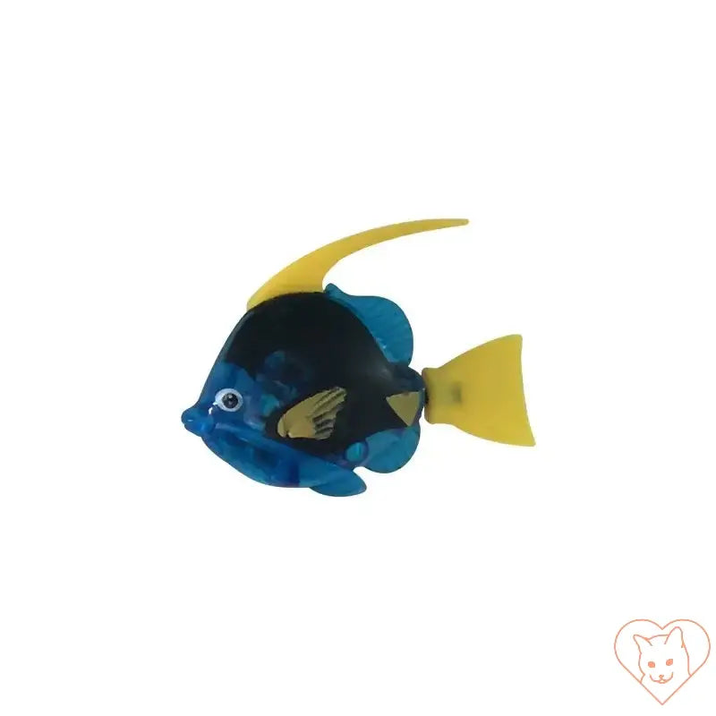 Interactive LED Robo Fish Cat Toy in vibrant blue and yellow design, perfect for entertaining cats and kittens.