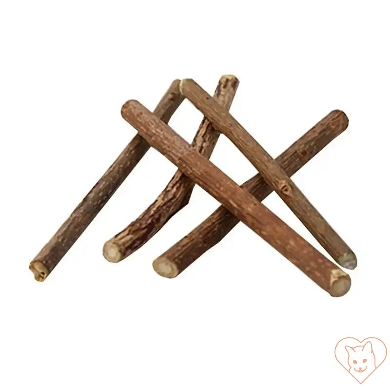 Natural wooden catnip sticks for cats, ideal for chewing and dental care, 15pcs set by Art lalic.