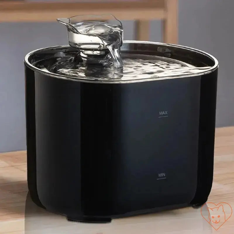 2.2L cat water fountain with charcoal filter and cat ear design, USB-powered, stylish and functional.