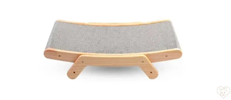 3-in-1 Cat Scratcher Bed with Wooden Frame, durable lounge and scratching post for cats.