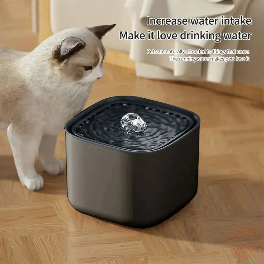 3L Ultra-Quiet Cat Water Fountain with running water, encouraging hydration for pets.