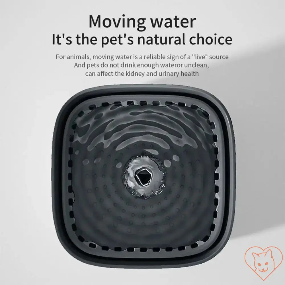 Top view of 3L Ultra-Quiet Cat Water Fountain showing moving water design for pet hydration.