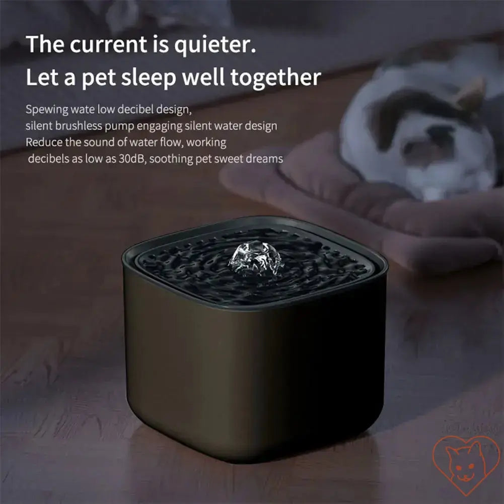 3L Ultra-Quiet Cat Water Fountain with silent pump, promoting peace for pets while encouraging hydration.