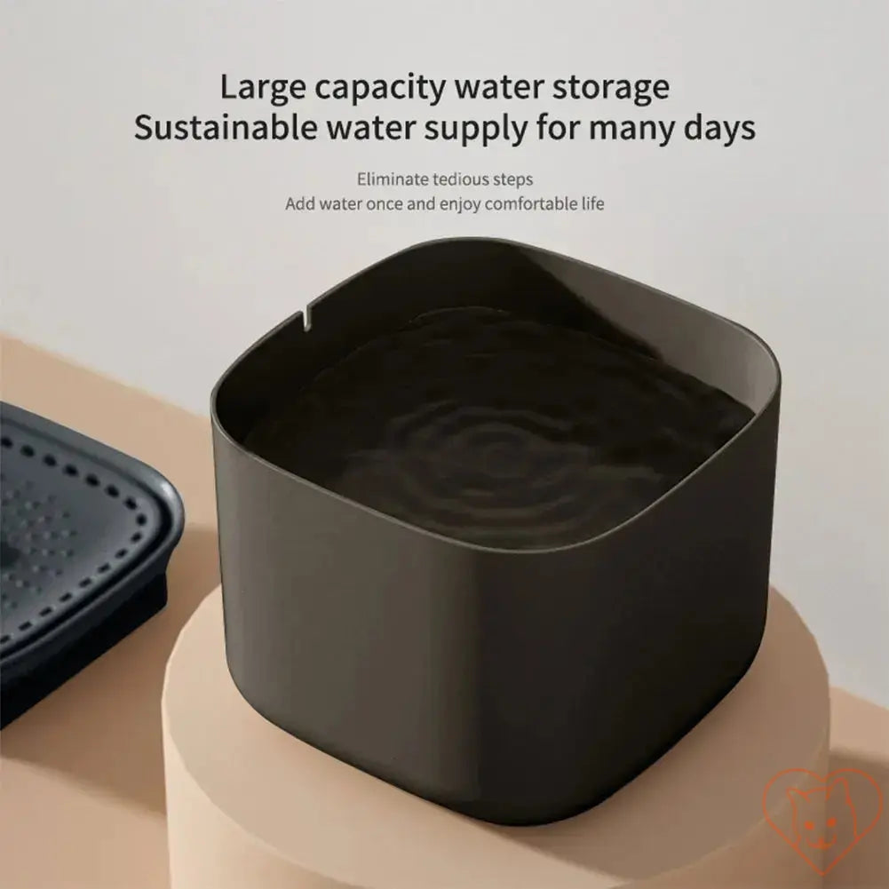 Large capacity water fountain providing sustainable supply and easy hydration for pets.