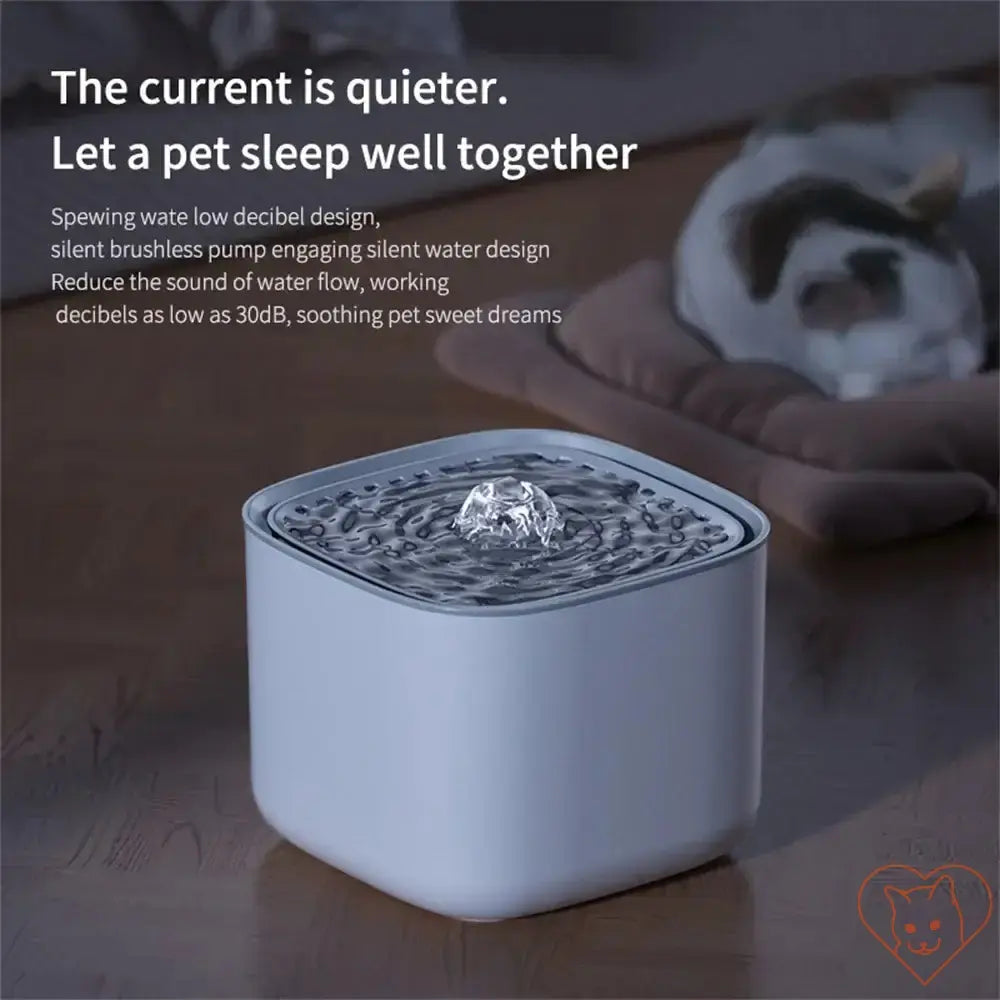 3L Ultra-Quiet Cat Water Fountain features low noise design for peaceful hydration and sweet pet dreams.