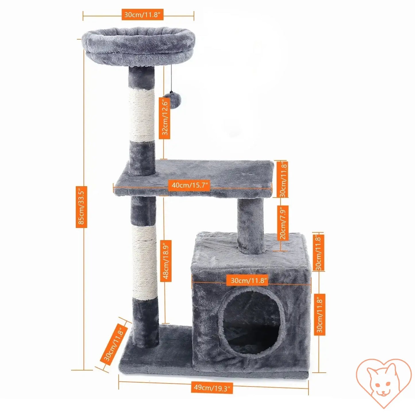 68-inch multi-level cat tree tower with condos, sisal posts, and perch for climbing and scratching.