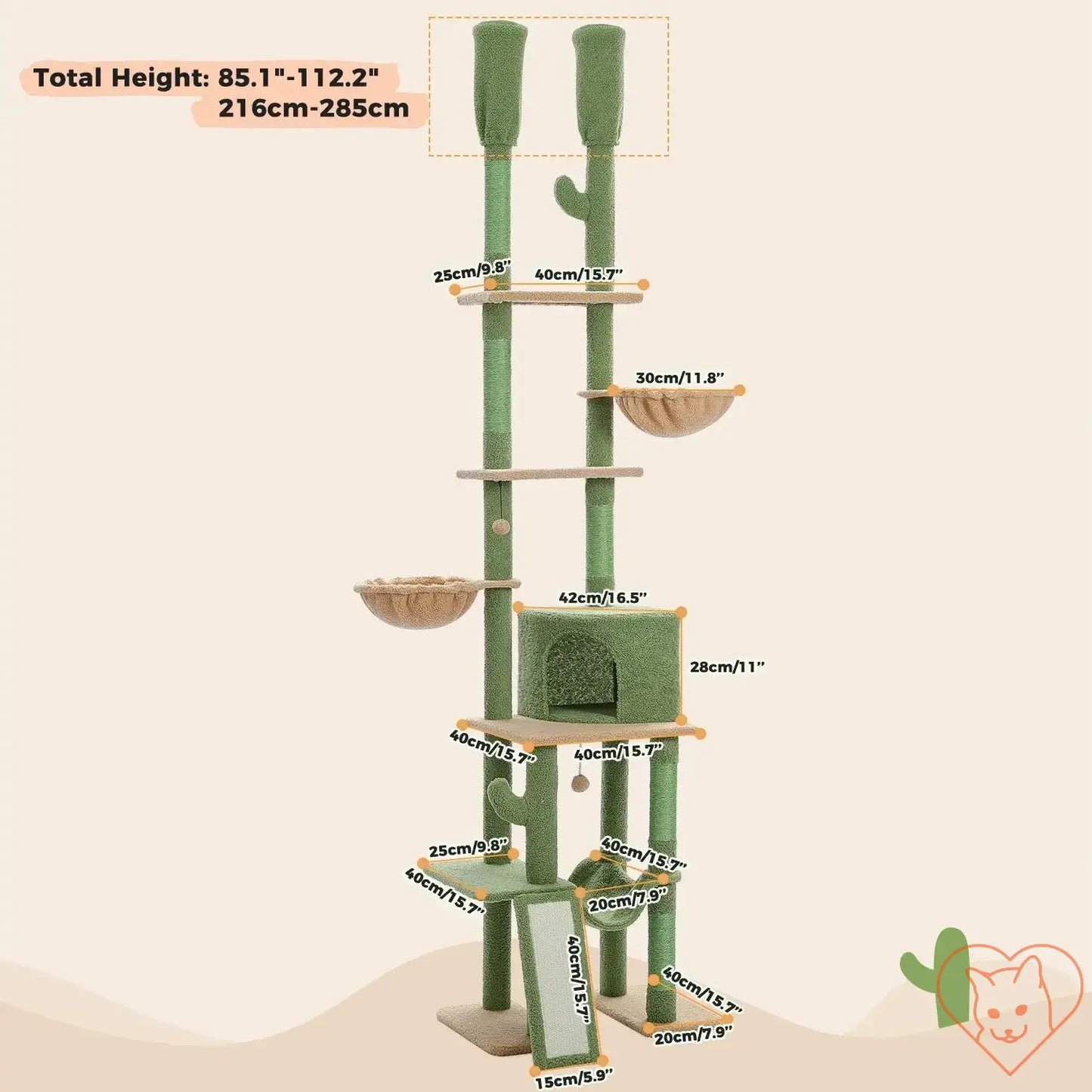 68-inch multi-level cat tree tower with condos and sisal posts, perfect for climbing and lounging.