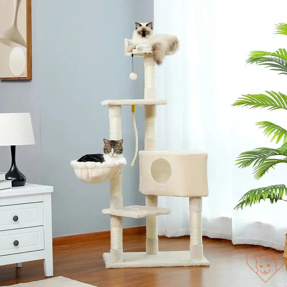 68-inch multi-level cat tree tower with condos, sisal posts, and perch for active feline play.