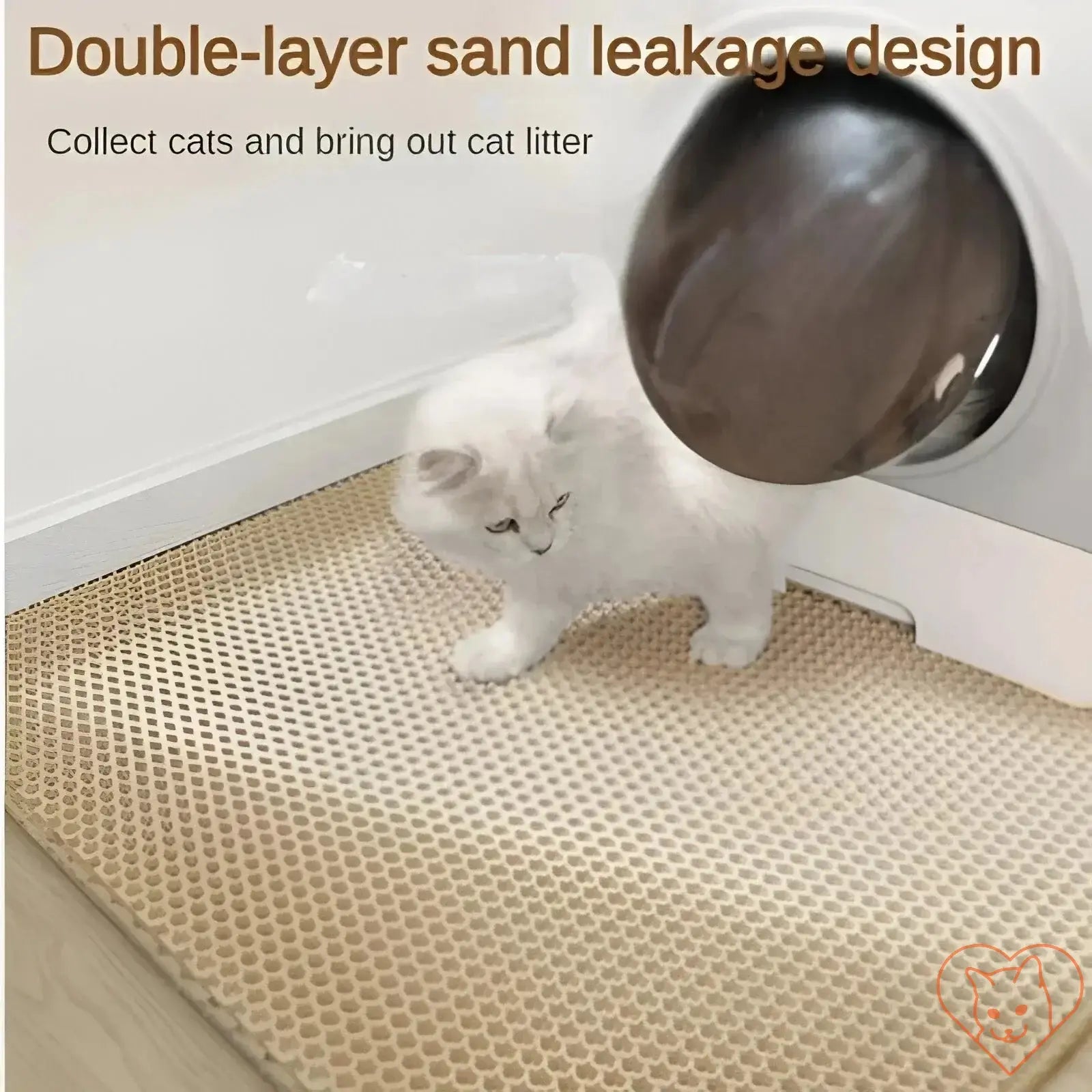 90x60CM cat litter mat with double-layer sand leakage design, keeping your home clean and organized.