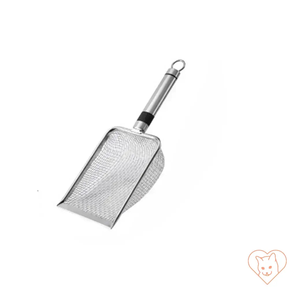 Aluminum alloy cat litter scoop, durable and lightweight, designed for easy cleaning of litter boxes.