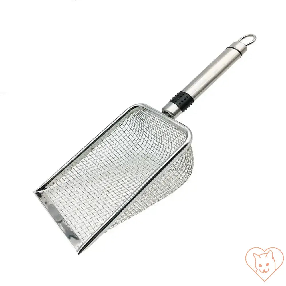 Aluminum Alloy Cat Litter Scoop with a sturdy metal design, perfect for lightweight and effective litter box cleaning.