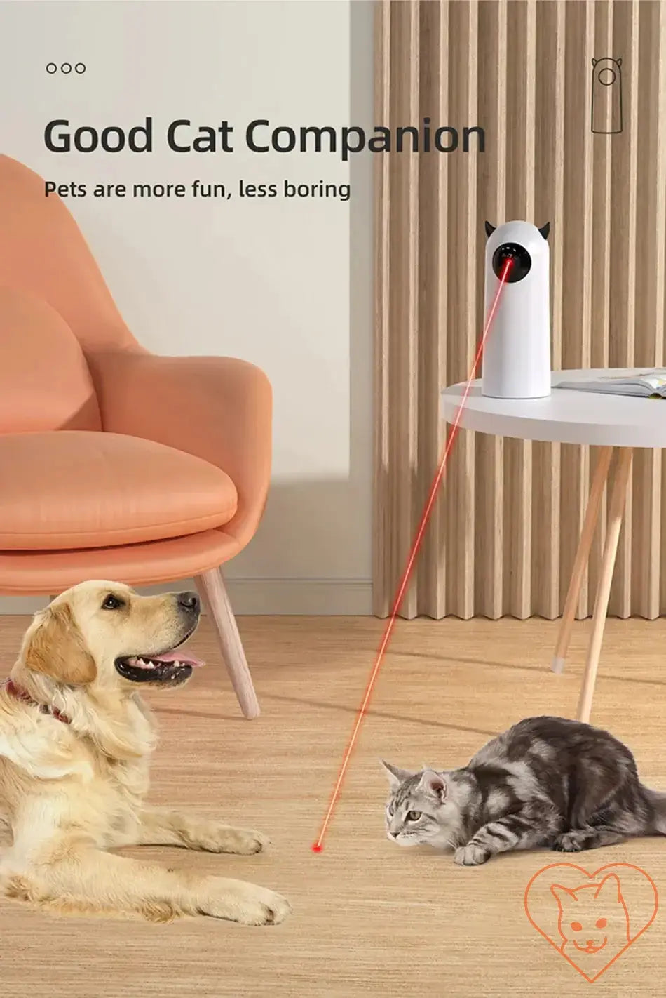 Interactive LED laser toy for cats, engaging pets with bright laser and handheld design for fun playtime.