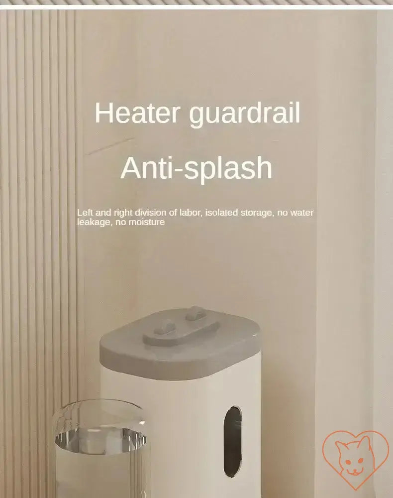 Modern anti-splash heater guardrail with isolated storage, preventing water leakage and moisture accumulation.