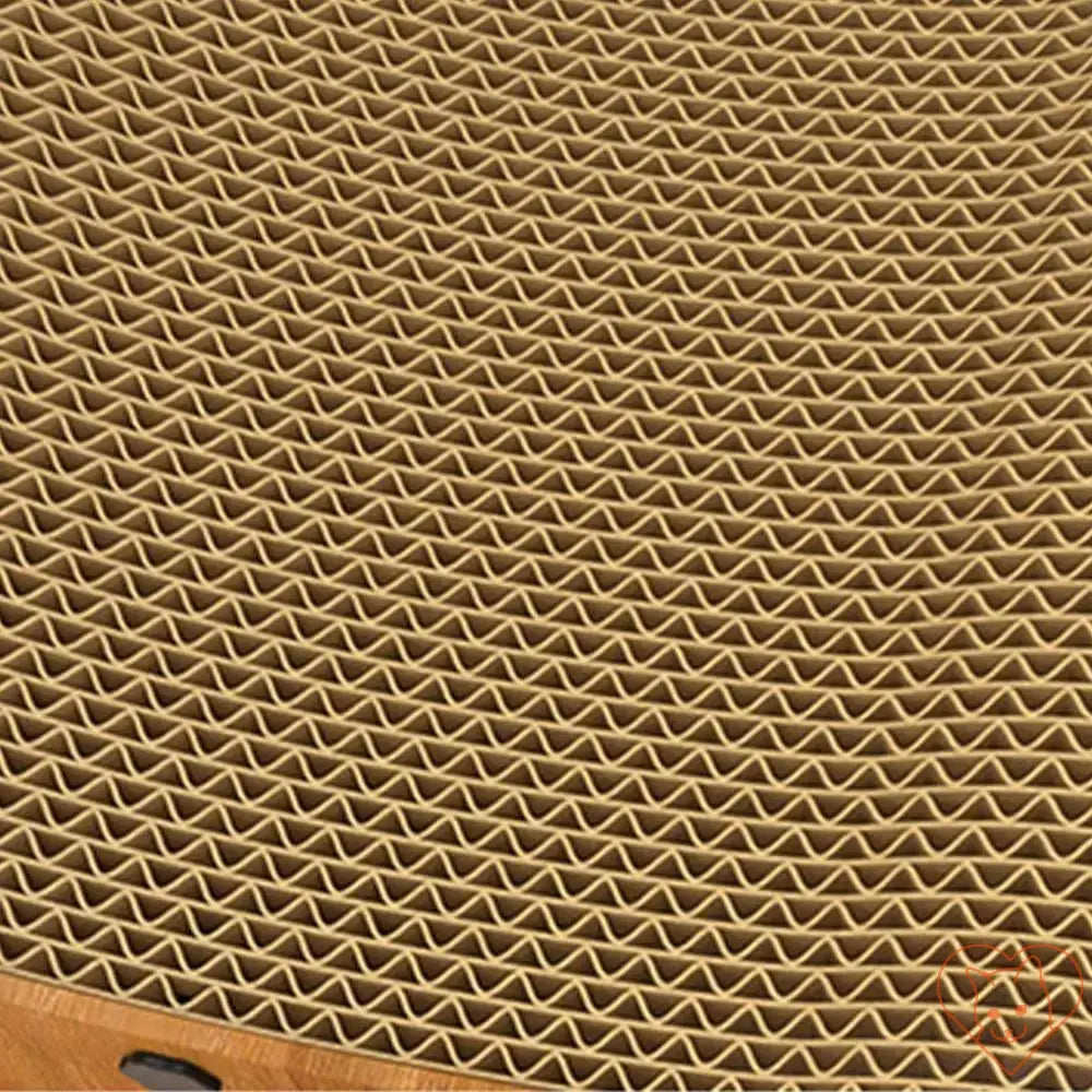 Close-up of durable corrugated material for cat scratcher tunnel, designed for scratching and play.