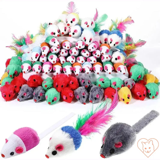 Colorful Catnip Rattle Mouse Toys in various designs; ideal for keeping cats entertained and engaged.