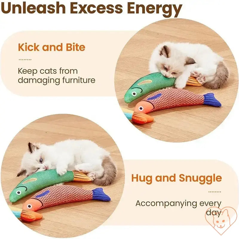 Catnip toy for cats, perfect for kicking, biting, hugging, and snuggling, promoting play and relaxation.