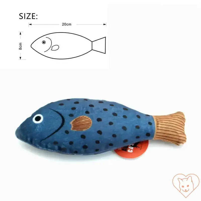 Catnip fish toy for cats, 20cm size, perfect for playtime and relaxation, infused with premium catnip.