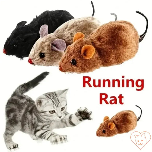 Interactive plush mouse cat toys in various colors with a playful cat reaching for one.