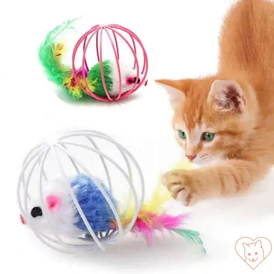 Colorful Mouse in Cage Cat Toy Cat World