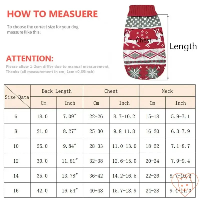 Sizing guide for cute cat sweater with measurement instructions and size chart for fit.