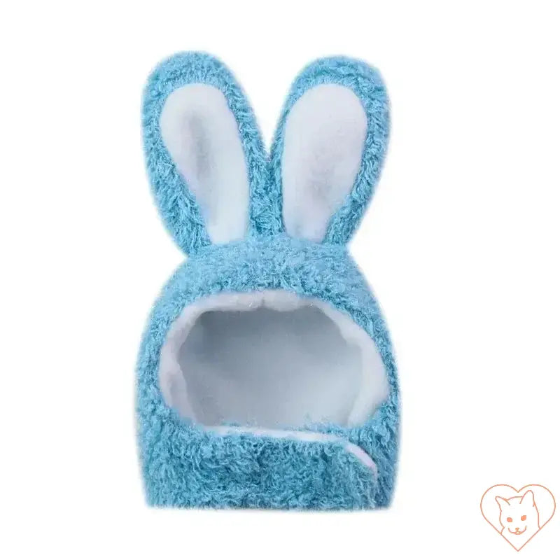 Cute blue bunny hat with fluffy ears, perfect for pets or fun costume wear. Ideal for photoshoots or playful occasions.