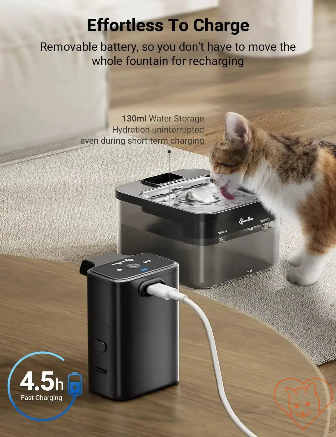 DownyPaws 2.5L Wireless Stainless Steel Cat Fountain Cat World