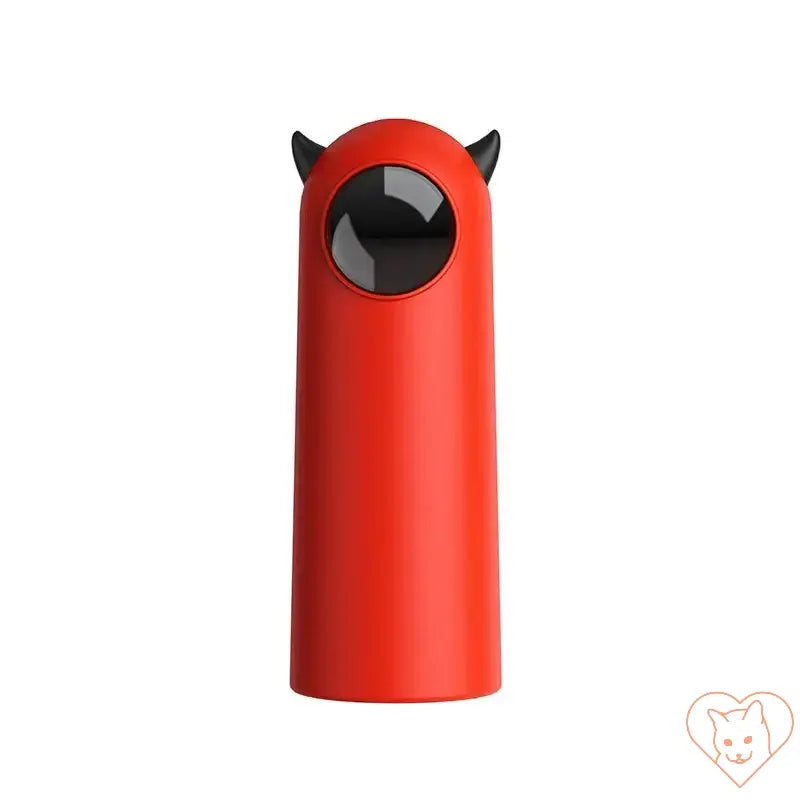 Interactive Automatic Laser Toy for Cats & Dogs in a playful red design with devil horns.