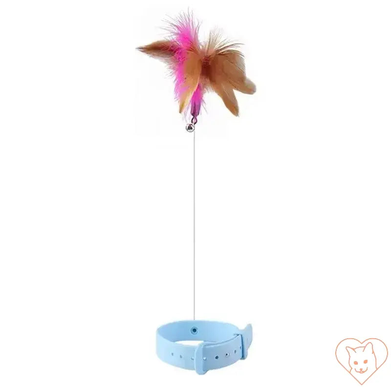 Interactive Cat Feather Teaser Wand with Bell, colorful feathers, engaging toy for cats, promotes exercise and play.