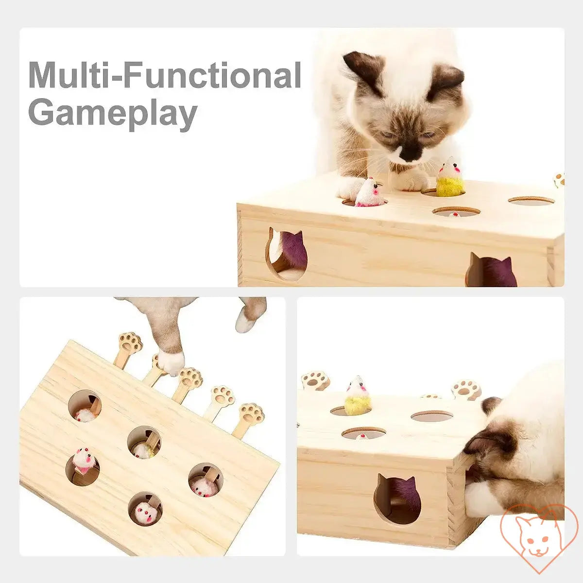 Interactive Whack-a-Mole Cat Toy with multi-functional gameplay for engaging cats in fun and active play.