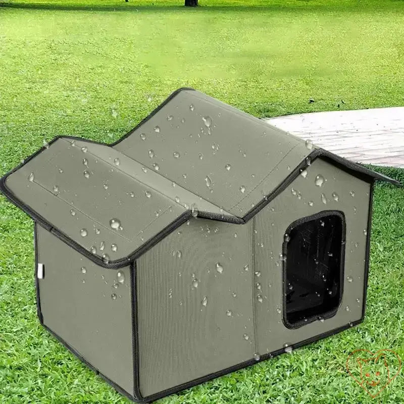 Large insulated cat outdoor shelter with waterproof design, perfect for outdoor protection against weather.