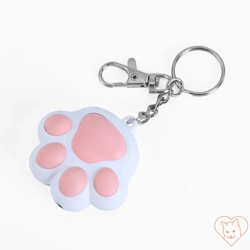 Laser Cat Teaser Keychain with pink paw design, perfect for interactive playtime with cats.