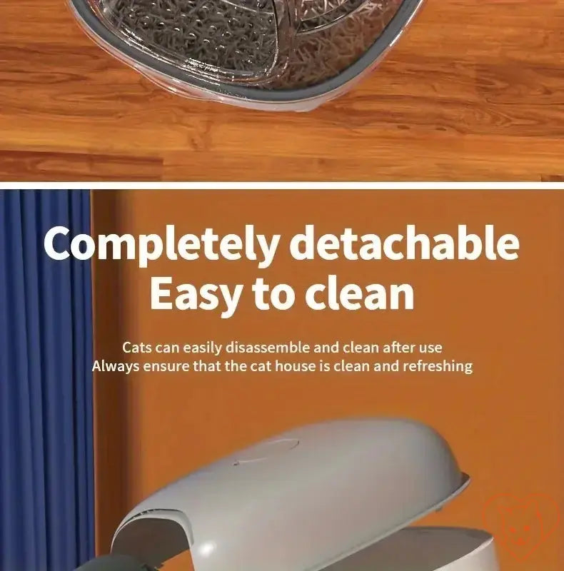 Leak-proof foldable cat litter box showing detachable design for easy cleaning and maintenance.