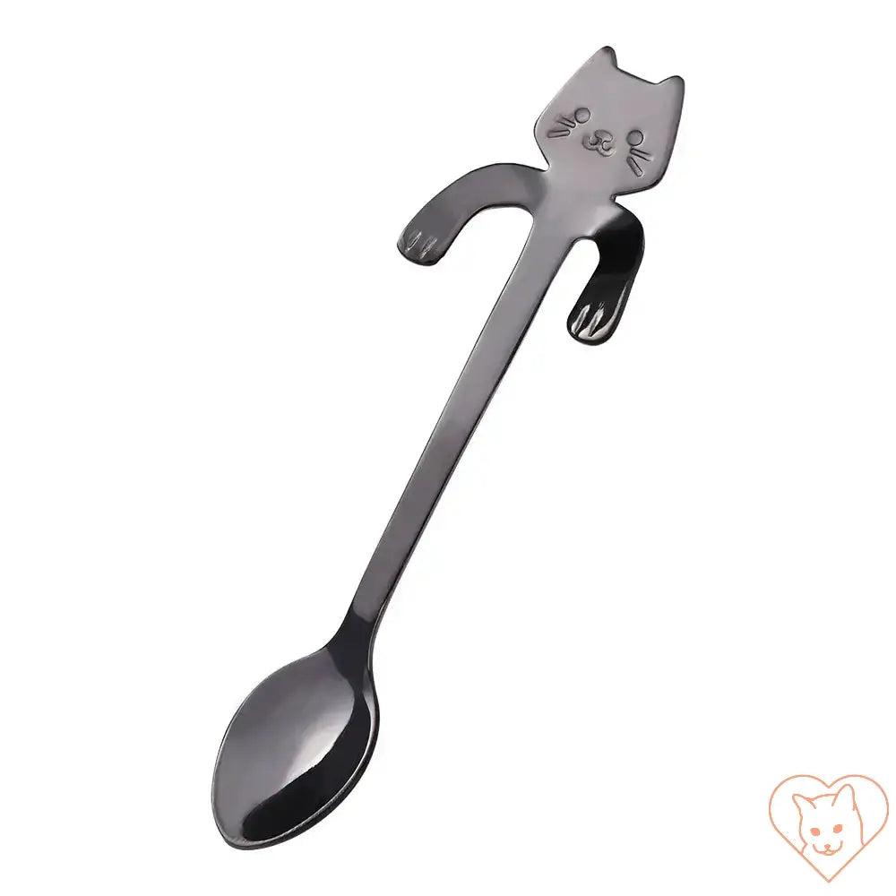 Adorable Mini Cat Coffee Spoon in stainless steel, perfect for stirring drinks and desserts, ideal for cat lovers.