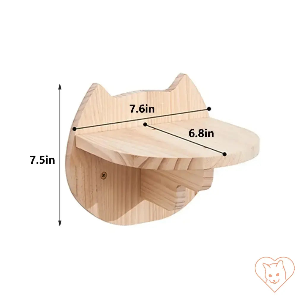 Moon Cat Shelf Wall Hammock measurements: 7.6in wide, 6.8in deep, 7.5in height, made from durable pine wood.