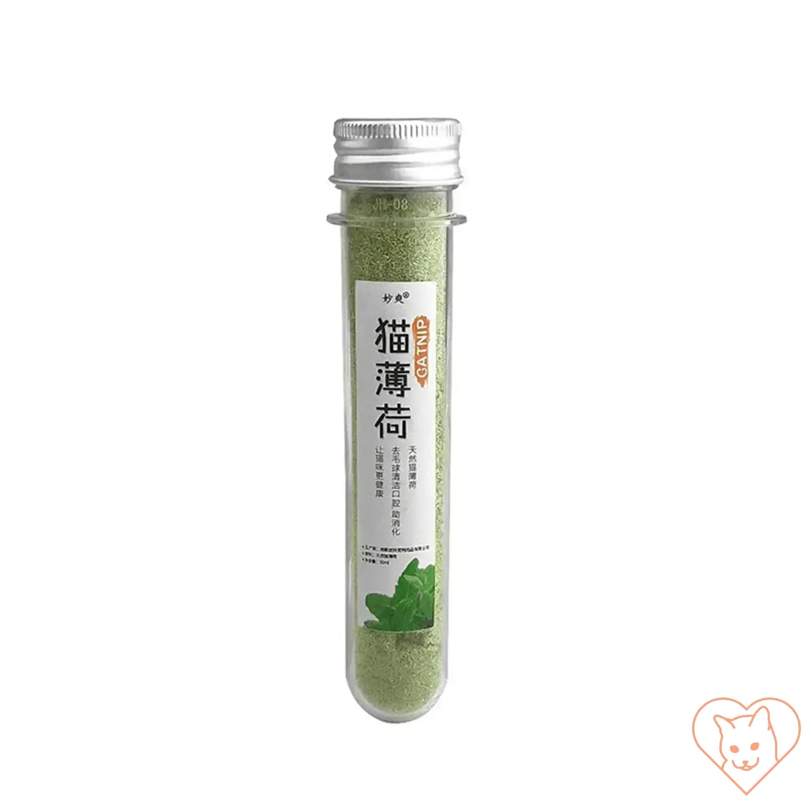 Natural catnip treats in a clear tube, perfect for enhancing your cat's playtime and relaxation.