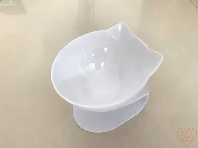 Non-slip double cat bowl with stand featuring ergonomic 15° tilt design for comfortable feeding.