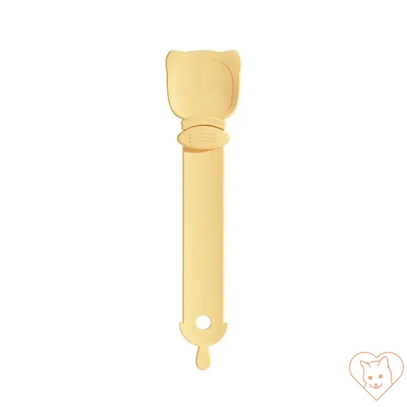 Multifunctional cat feeding spoon for wet food, featuring a cute cat-shaped design for easy dispensing of snacks.