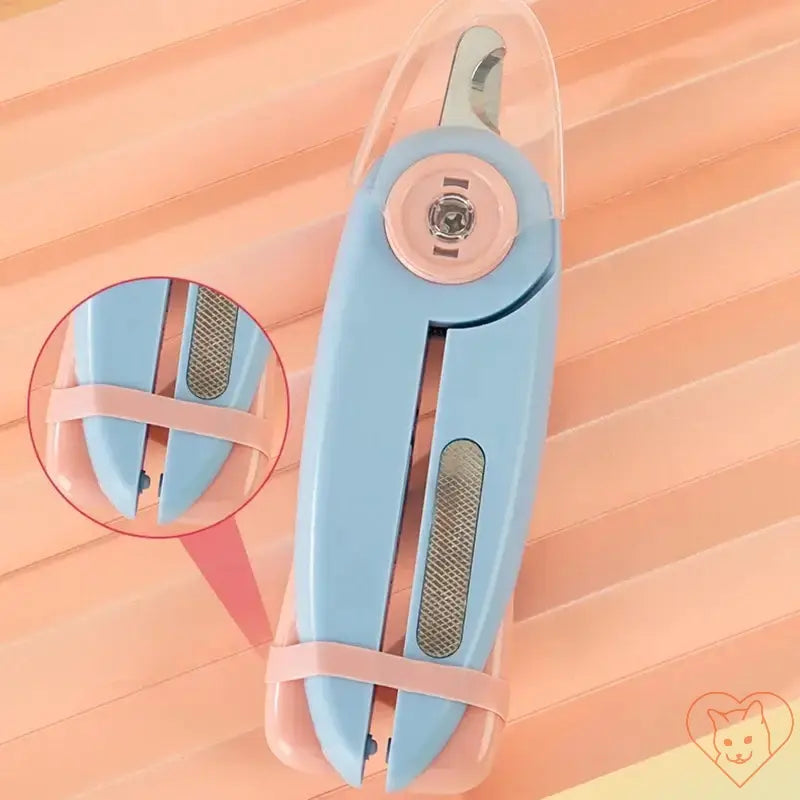 Pet Nail Clippers with LED light, featuring a sharp stainless steel blade and safety guard, ideal for cats and dogs.