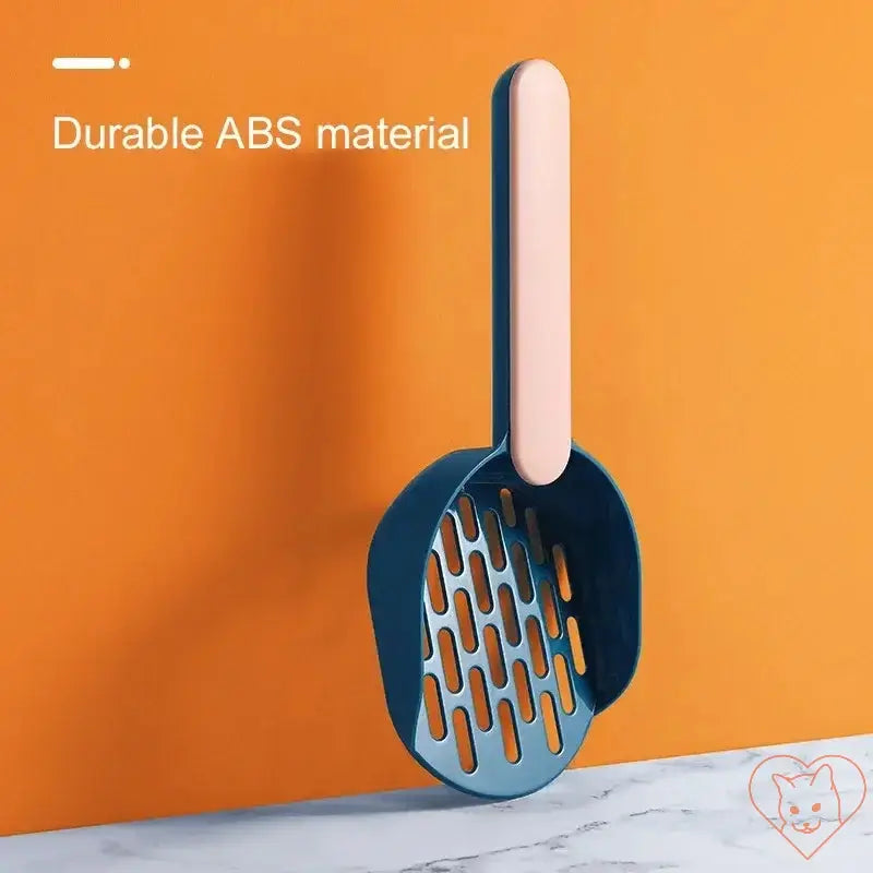 Plastic cat litter scoop made from durable ABS material, designed for efficient litter cleaning.