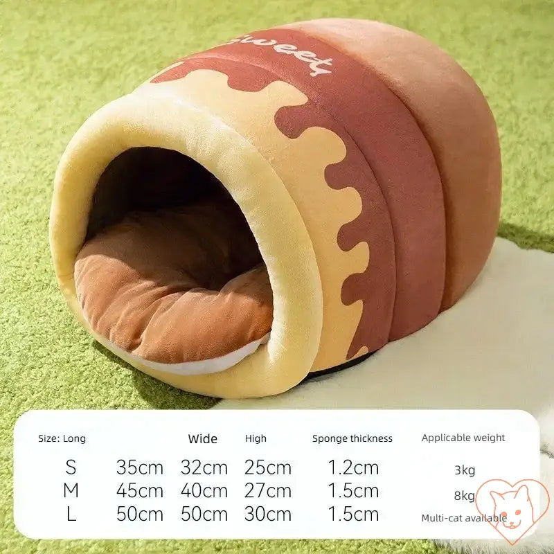 Reindeer plush cat bed and tunnel for cozy winter hideaway, featuring soft corduroy fabric and interactive design.